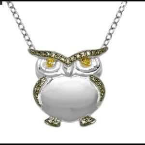 Beautiful Yellow Diamond Accent Owl Necklace!!!
